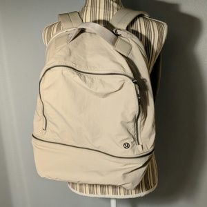 Tan Lululemon computer backpack